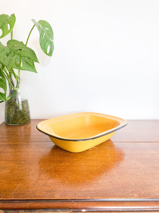 Vintage Yellow Enamel Dish - Perth Market