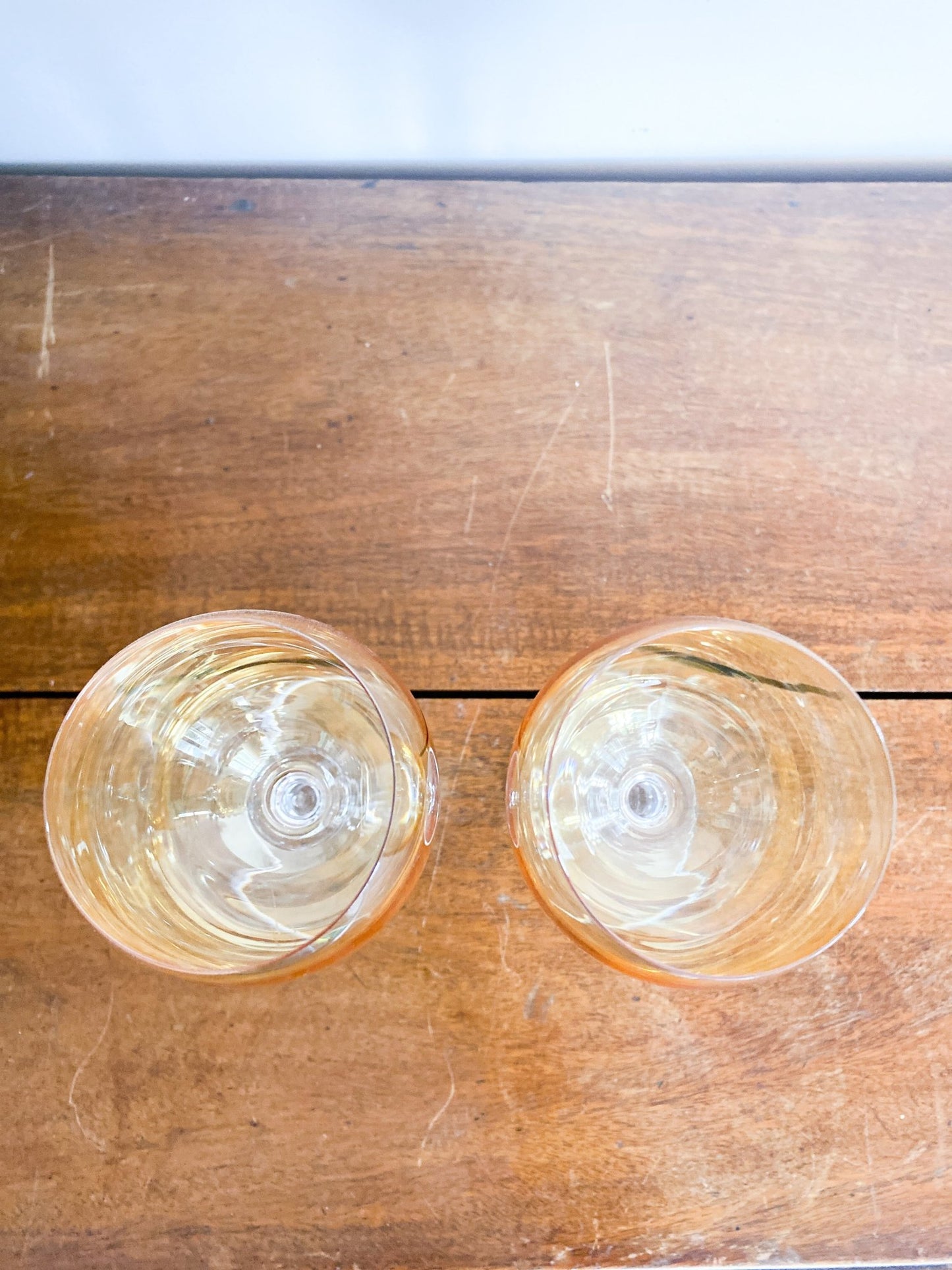 Vintage Yellow Gold Lustre Wine Glasses (Set of 2) - Perth Market