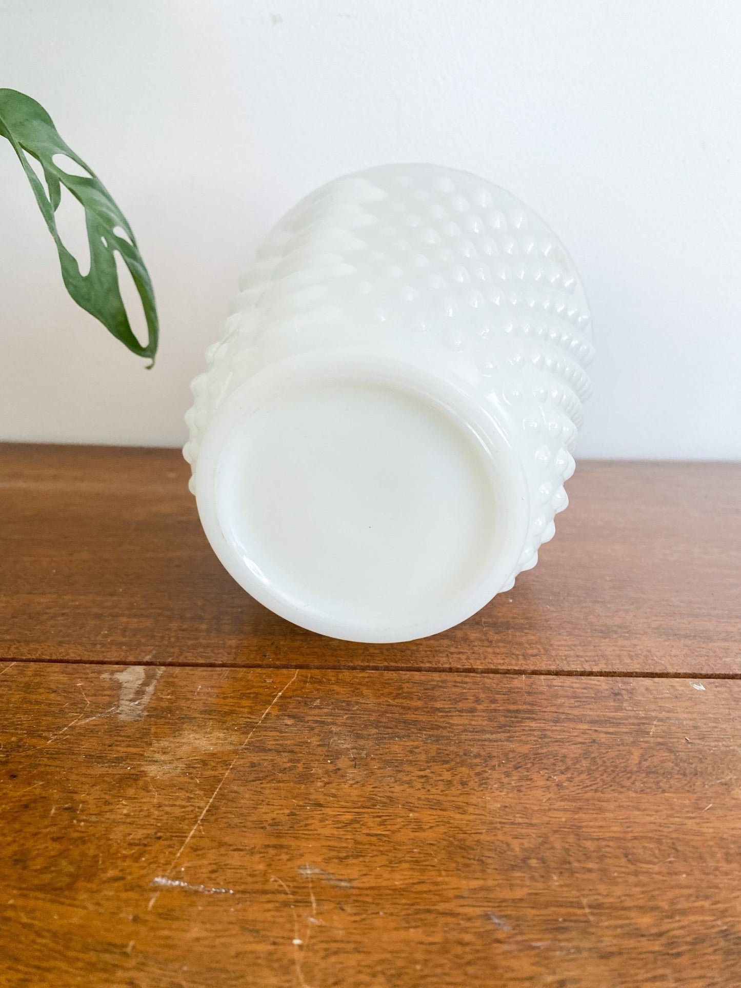 White Milk Glass Vintage Hobnail Planter - Perth Market