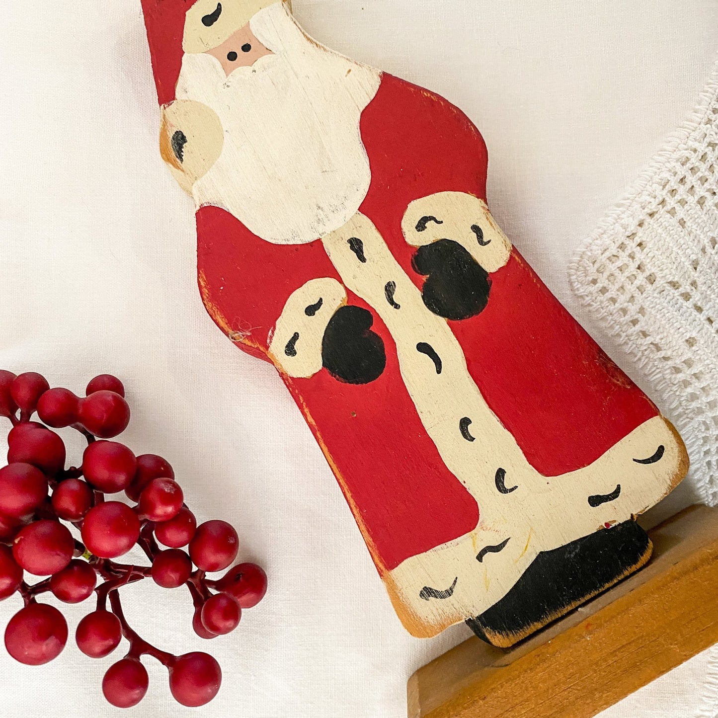 Wooden Handpainted Santa - Perth Market