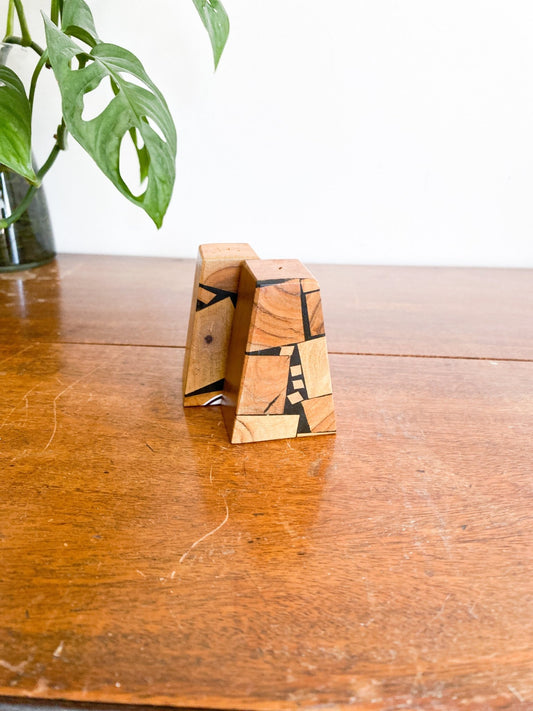 Wooden Mid Century Salt and Pepper Triangle Shakers - Perth Market