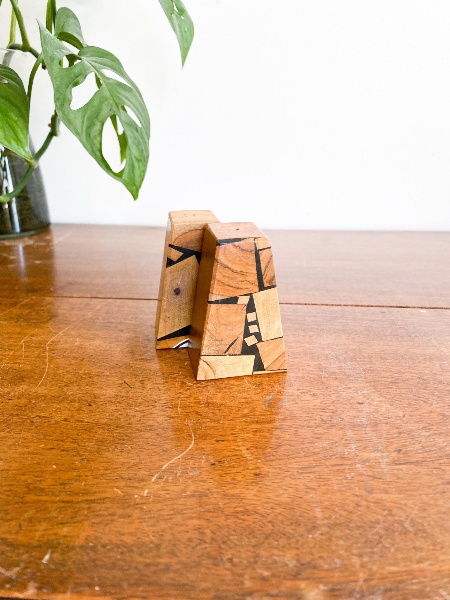 Wooden Mid Century Salt and Pepper Triangle Shakers - Perth Market